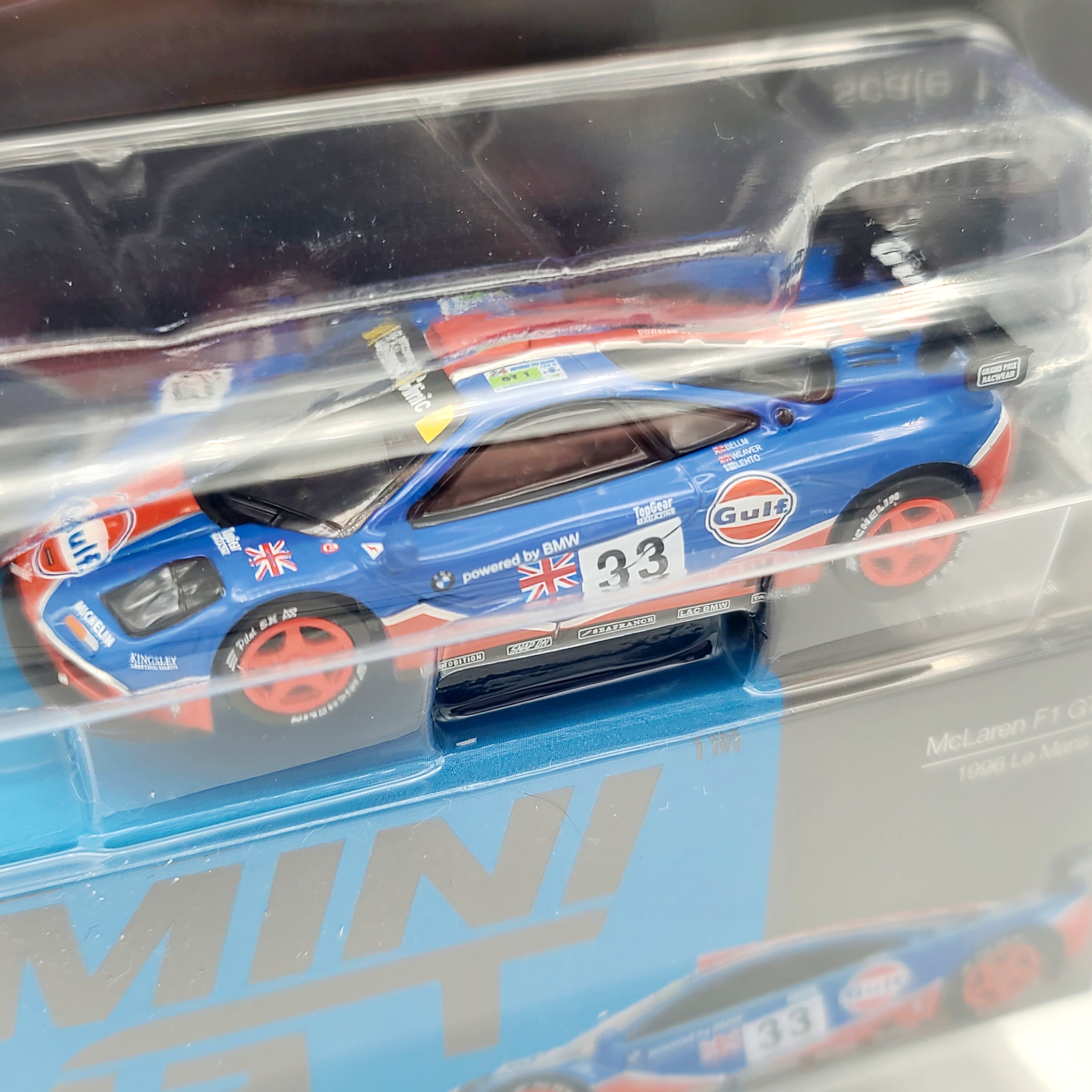 Mini GT McLaren F1 GTR "Gulf Oil" - 1:64 scale, 1996 Le Mans 24HRS (2024 MIJO Exclusives - Limited Edition)